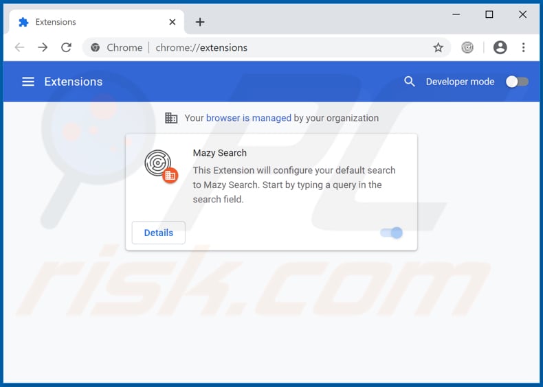 Removing browser.mazysearch.com related Google Chrome extensions