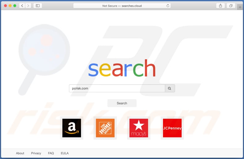 searches.cloud browser hijacker on a Mac computer