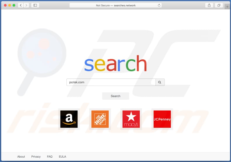 searches.network browser hijacker on a Mac computer
