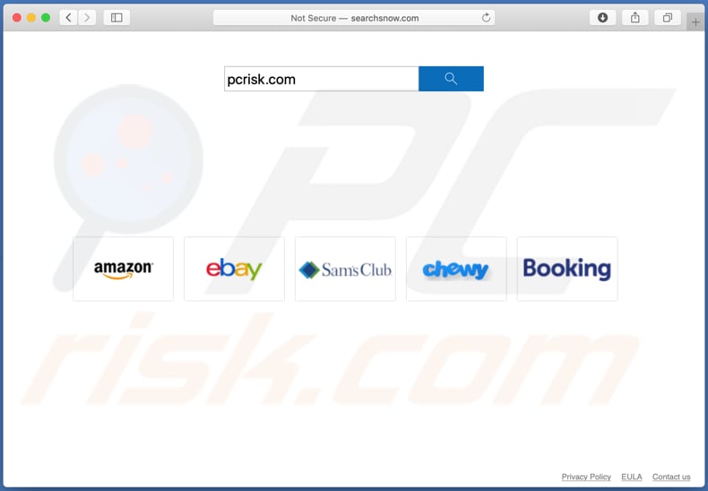 searchsnow.com browser hijacker on a Mac computer