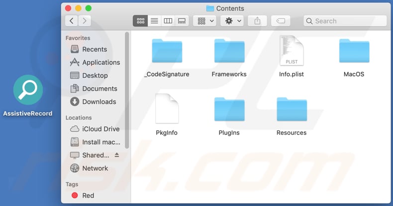 assistiverecord adware contents folder