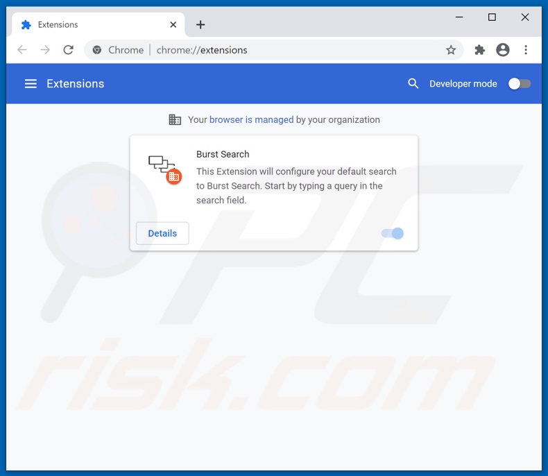 Removing burstsearch.com related Google Chrome extensions