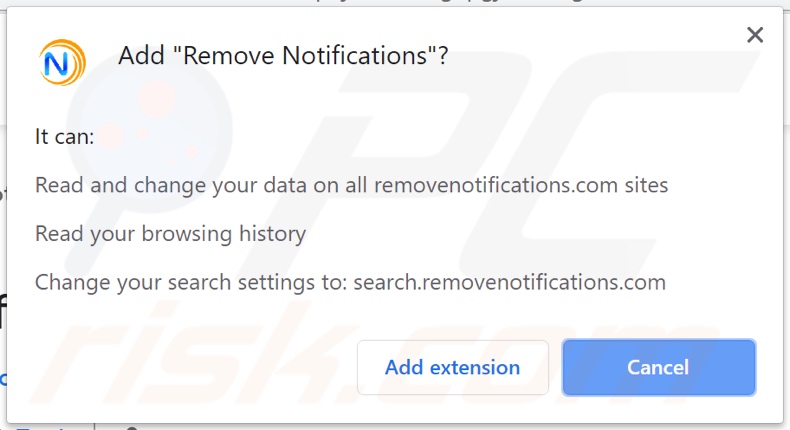 Remove Notifications browser hijacker asking for permissions