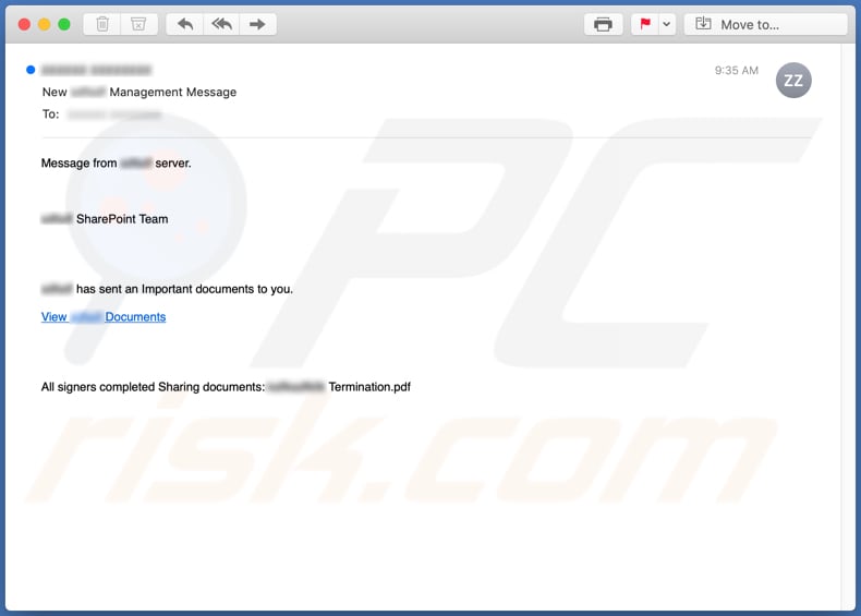sharepoint email scam another variant