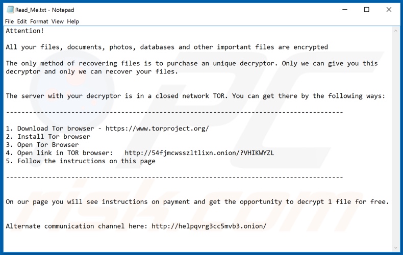 BitRansomware decrypt instructions (Read_Me.txt)