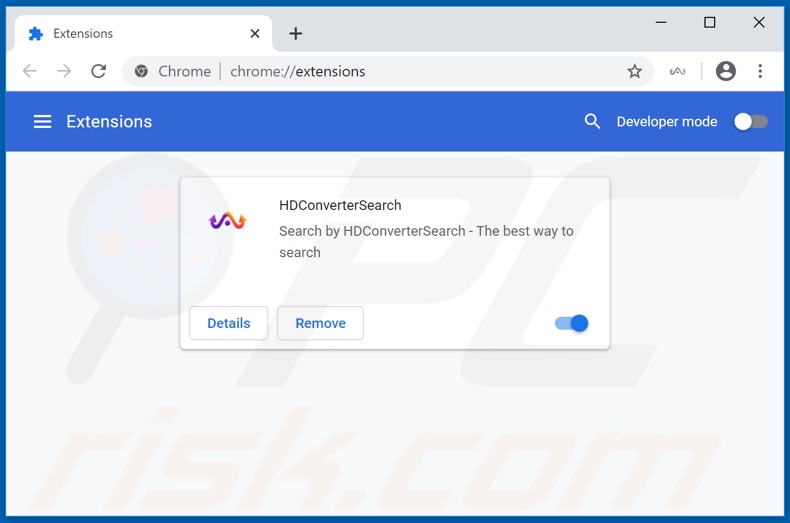 Removing hdconvertersearch.com related Google Chrome extensions