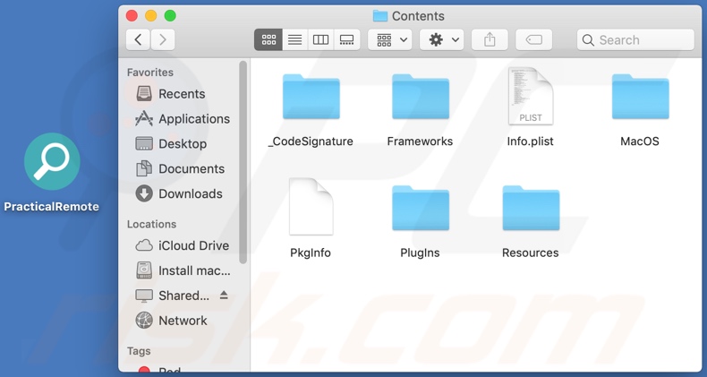 PracticalRemote adware install folder