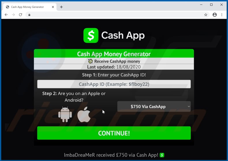 Oszustwo Cash App