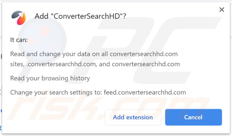 convertersearchhd browser hijacker notification