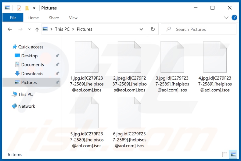 Files encrypted by Isos ransomware (.isos extension)