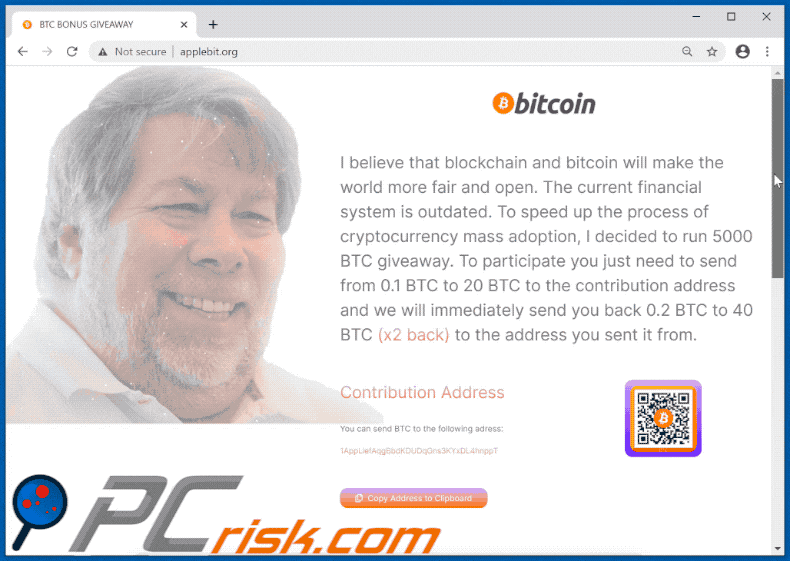 wygląd oszustwa rozdania btc