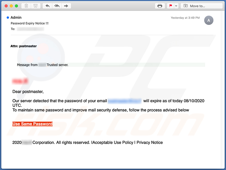 E-mail spamowy używany do celów phishingowych