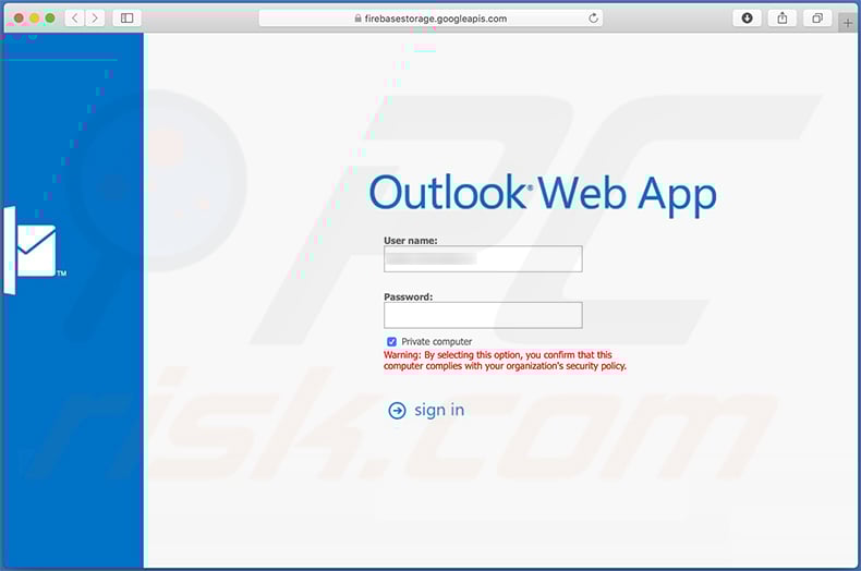 Fałszywa strona logowania Outlook promowana przez e-maile spamowe