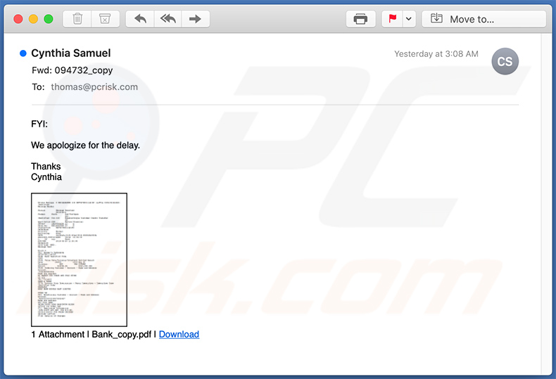 E-mail spamowy używany do promowania witryny phishingowej festivo.fi
