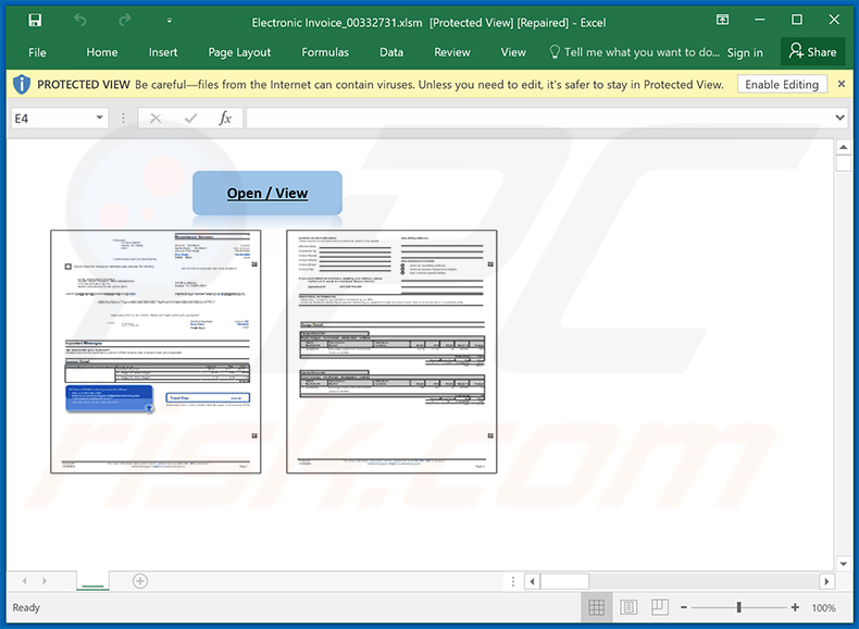 Złośliwy dokument MS Excel używany do rozprzestrzeniania złośliwego oprogramowania Dridex 