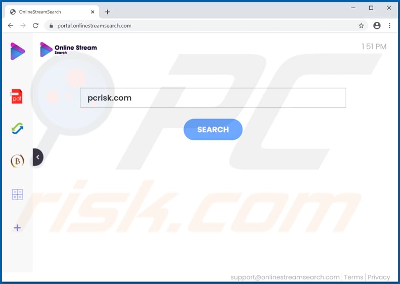 onlinestreamsearch.com browser hijacker
