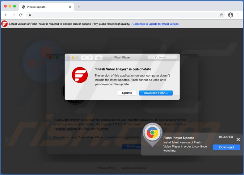 Dubious website used to promote FlashPVideo adware