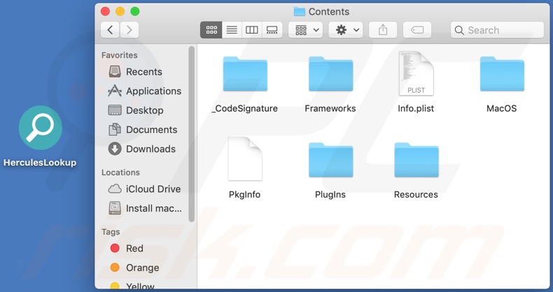 HerculesLookup adware install folder