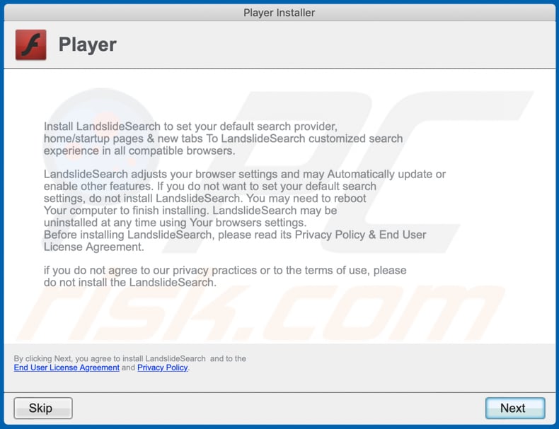 fake installer used to distribute publicfraction adware