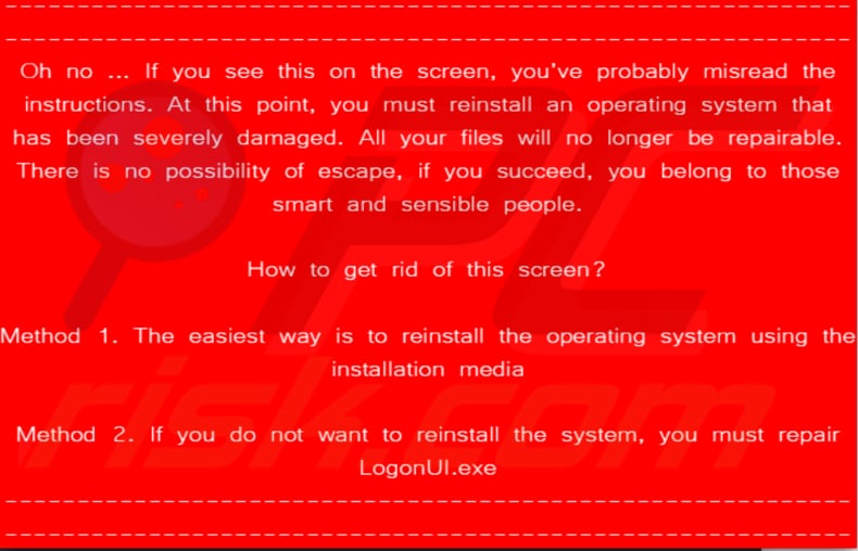 Ekran programu ransomware wormlocker wyświetlany po wprowadzeniu klucza