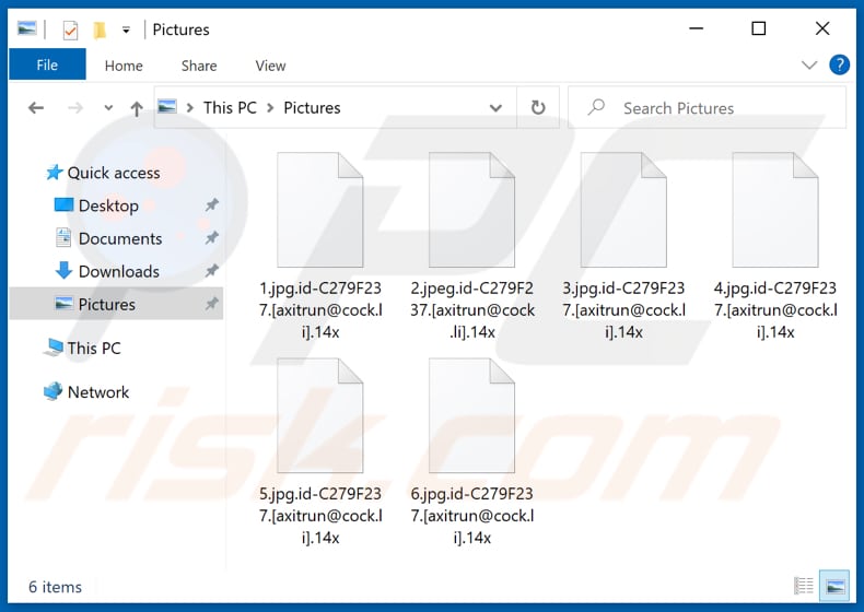 Pliki zaszyfrowane przez ransomware 14x (rozszerzenie .14x)