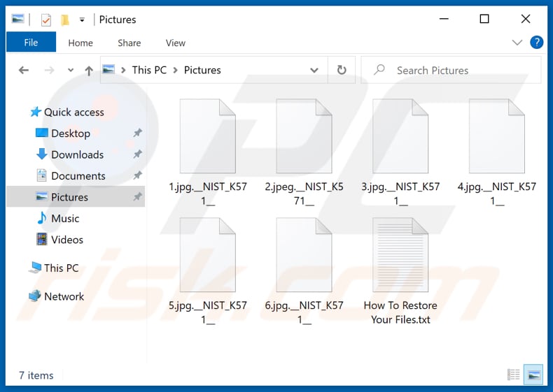 Files encrypted by Babuk Locker ransomware (.__NIST_K571__ extension)