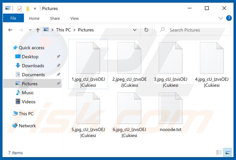 Pliki zaszyfrowane przez ransomware Cukiesi (rozszerzenie _cU{zvsOEJ}Cukiesi)