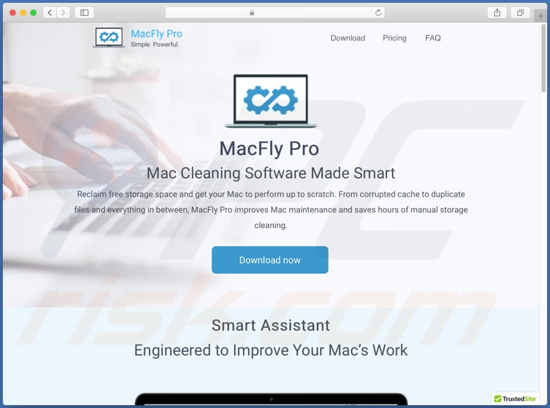 Witryna użyta do promowania PUA MacFly Pro