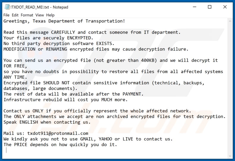 Instrukcje odszyfrowania RansomExx