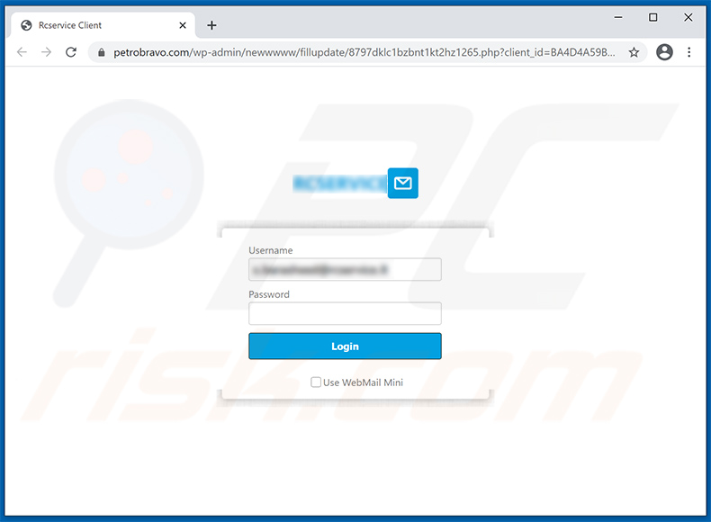 Witryna phishingowa promowana przez spam obierający za cel dane logowania