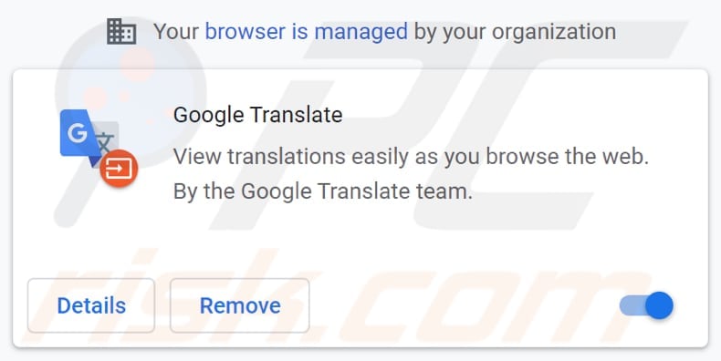 Fałszywe rozszerzenie Google Translate zainstalowane na chrome