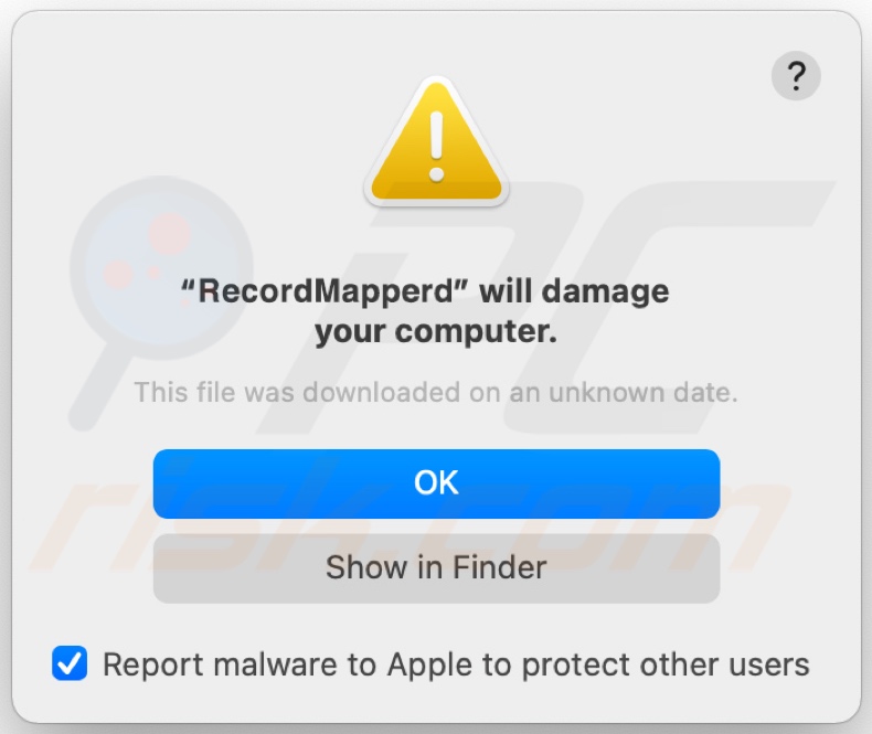 Pop-up adware RecordMapper