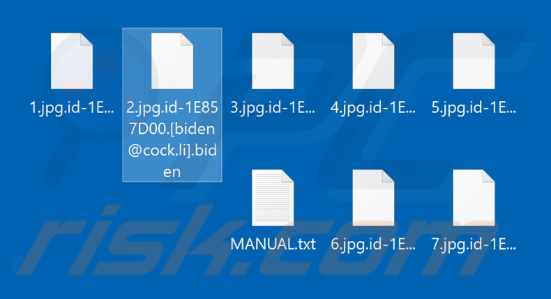 Pliki zaszyfrowane przez ransomware Biden (rozszerzenie .biden)