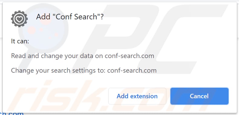 Powiadomienie porywacza przeglądarki conf search