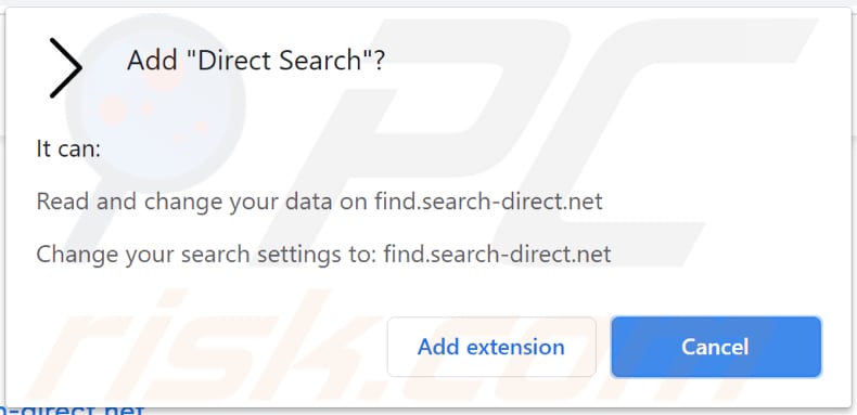 powiadomienie powrywacza przeglądarki direct search