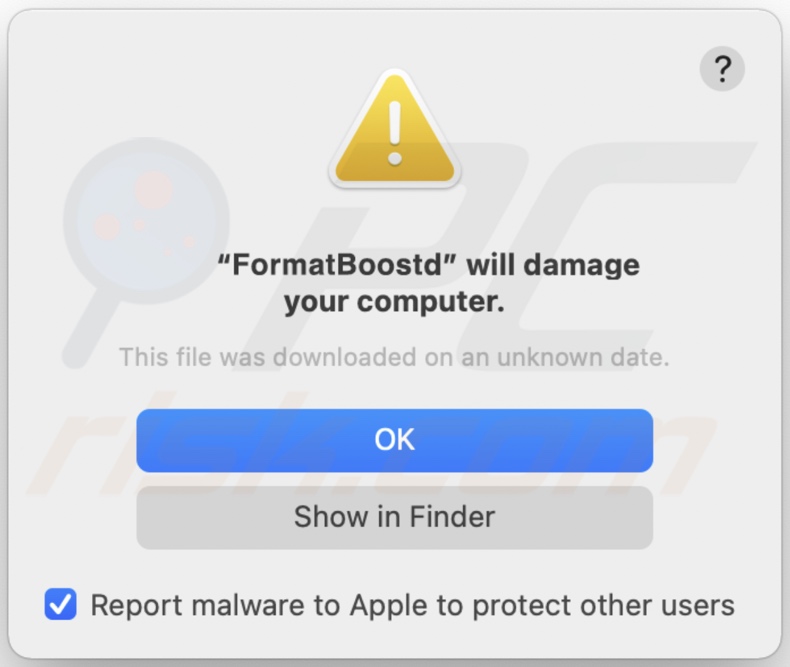 Pop-up wyświeltany, gdy obecne jest adware FormatBoost