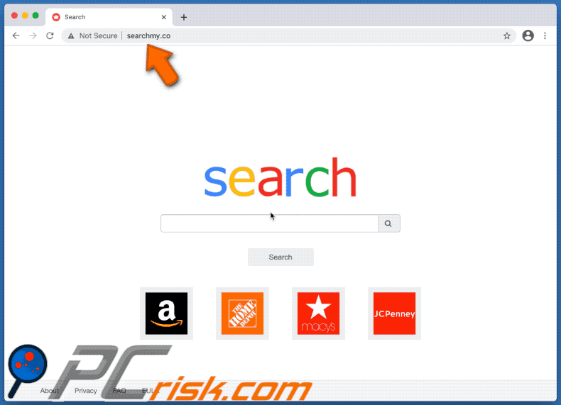 searchmy.co przekierowuje do webcrawler.com (GIF)