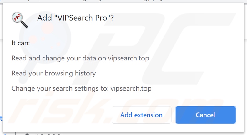 Porywacz przeglądarki vipsearch.guru proszący o pozwolenia