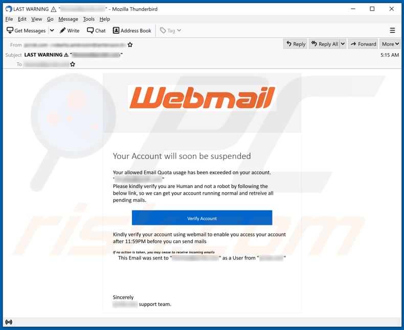 Oszustwo e-mailowe Webmail