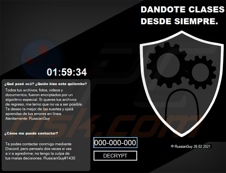 WormLocker ransomware Hiszpańska blokada ekranu