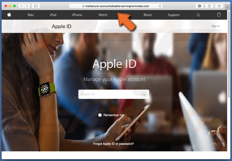 stromna rejestracji fałszywego e-maila apple id