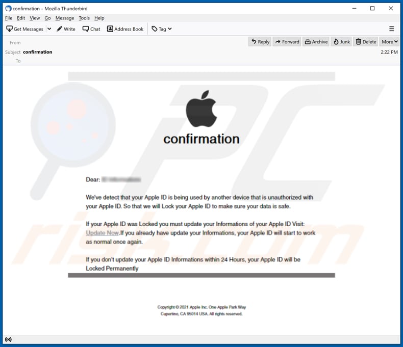 Oszustwo e-mailowe ID Apple