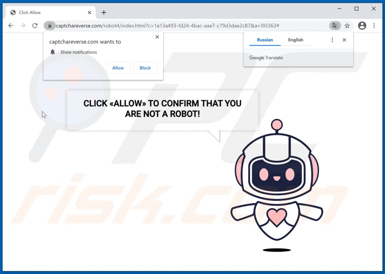 Przekierowania pop-up captchareverse[.]com