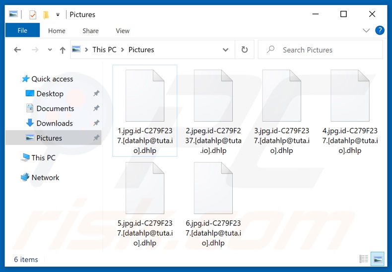 Pliki zaszyfrowane przez ransomware Dhlp (rozszerzenie .dhlp)