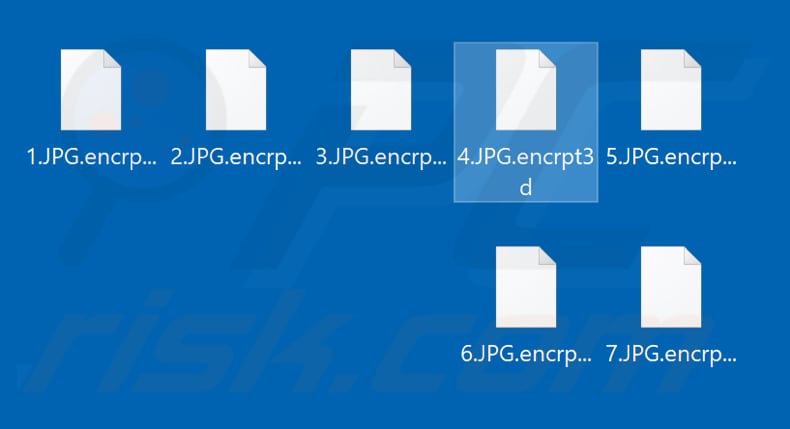 Pliki zaszyfrowane przez ransomware Encrpt3d (rozszerzenie .encrpt3d)