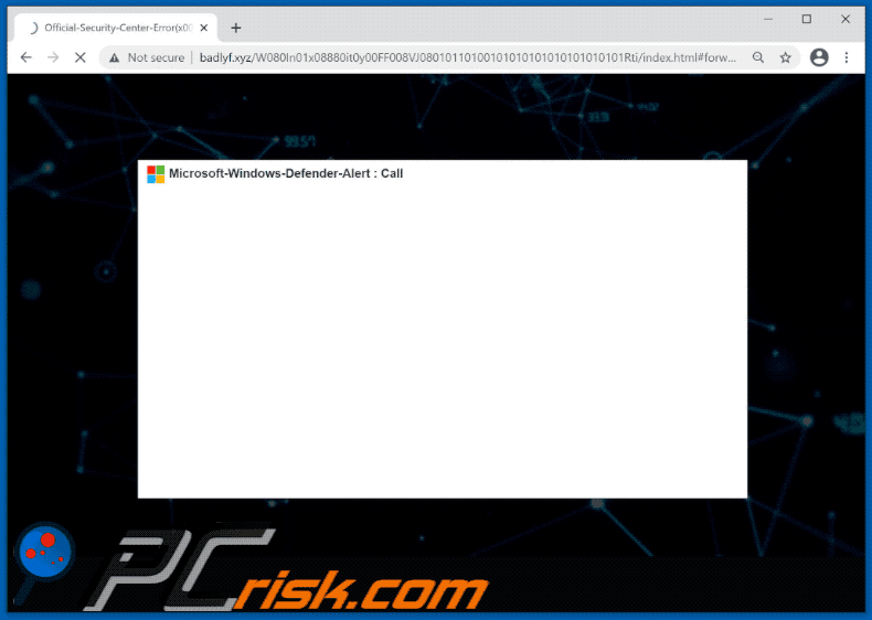Wygląd oszustwa Firewall Spyware Alert (GIF)