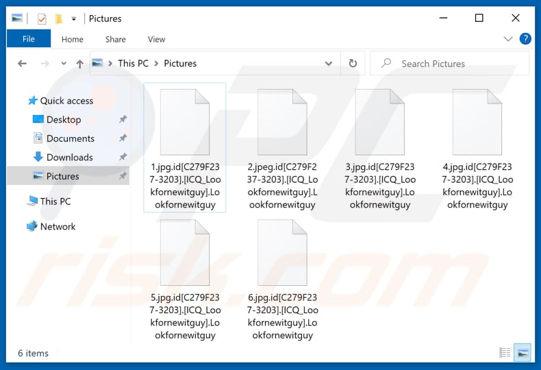 Pliki zaszyfrowane przez ransomware Lookfornewitguy (rozszerzenie .Lookfornewitguy)