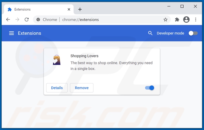 Usuwanie reklam Shopping Lovers z Google Chrome krok 2