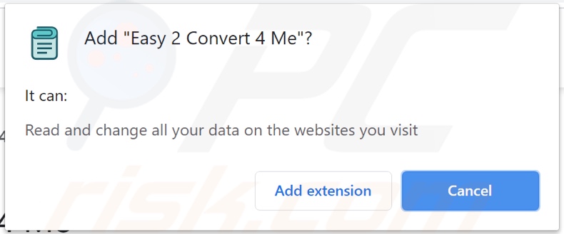 Adware Easy 2 Convert 4 Me proszące o zgodę