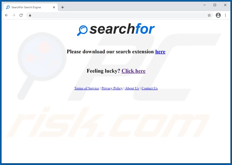 Witryna używana do promowania porywacza przeglądarki SearchFor